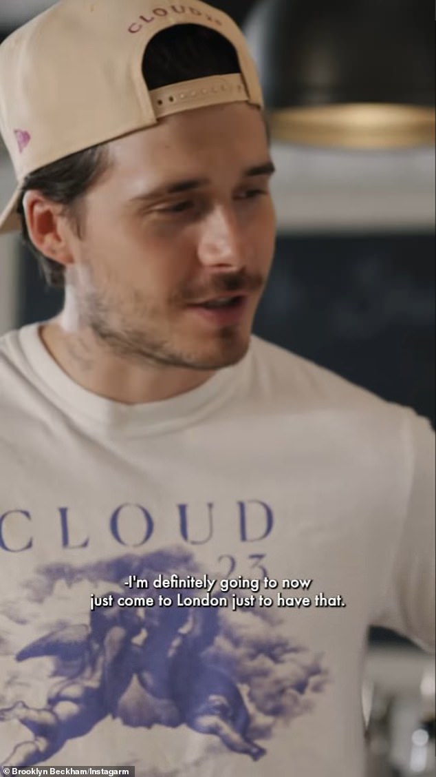But during a clip shared to his Instagram page, Brooklyn couldn't resist taking a swipe at his estranged family as he insisted the meal was the only thing he'd fly back for