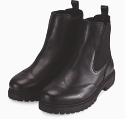 Pair of black leather Chelsea boots.