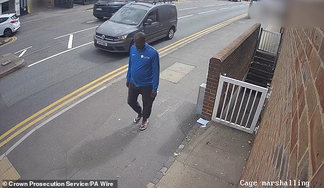 Separate footage showed Kebatu walking around Epping. He insisted he has 'right of movement' in the UK