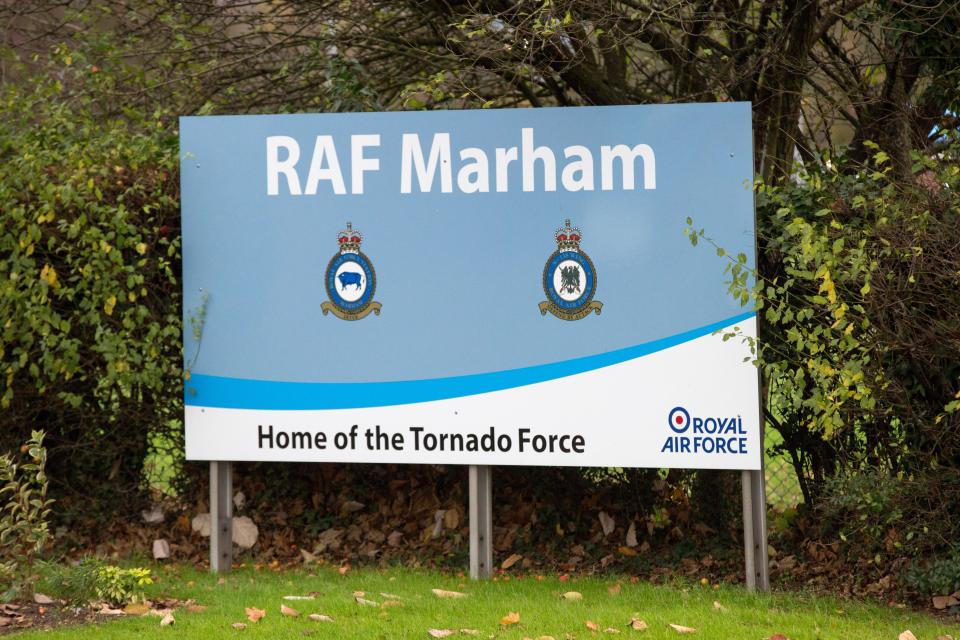 RAF Marham sign, home of the Tornado Force.
