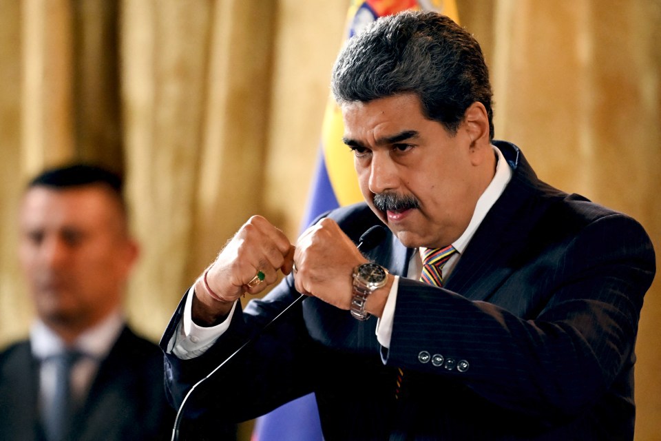 Nicolás Maduro speaking at a press conference.