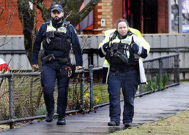 DAYRATE Day 3 Police patrol the local primary school at Porepunkah after students return to the classroom for the first time since gunman Dezi Freeman killed two police officers in cold blood.EXCLUSIVE28 August 2025Â©MEDIA-MODE.COM