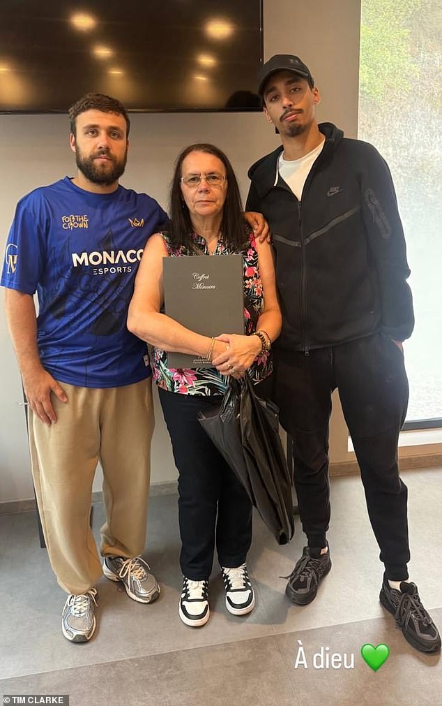 The two streamers were seen with Pormanove's mother Joelle (pictured, centre)