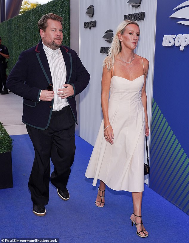 The Gavin And Stacey star, 47, looked dapper as he stopped with Julia, 49, for snaps on their way into the USTA Billie Jean King National Tennis Center