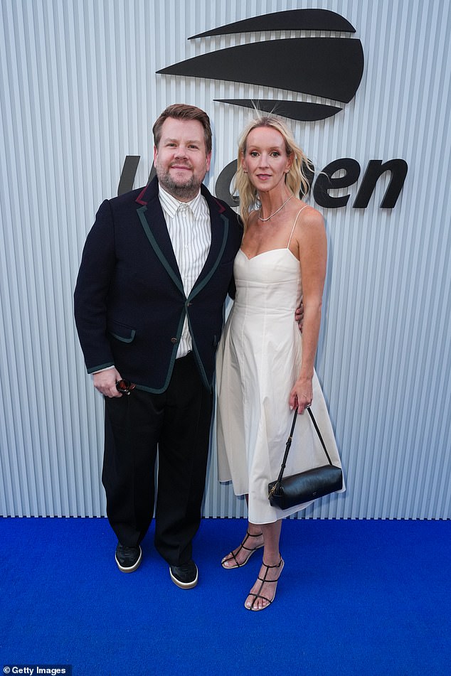 Julia oozed elegance as she walked the blue carpet with her TV star husband in a cream midi dress that featured subtle shoulder snaps