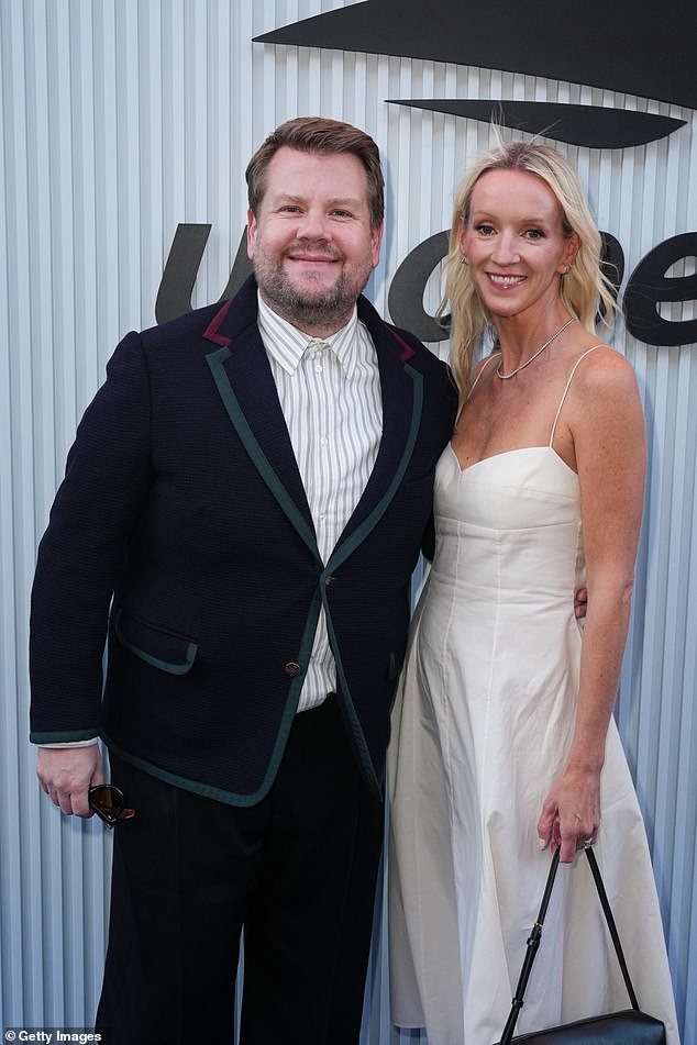 James went for a formal look for the Open, paring black suit trousers with a navy blue jacket that featured turquoise pippin