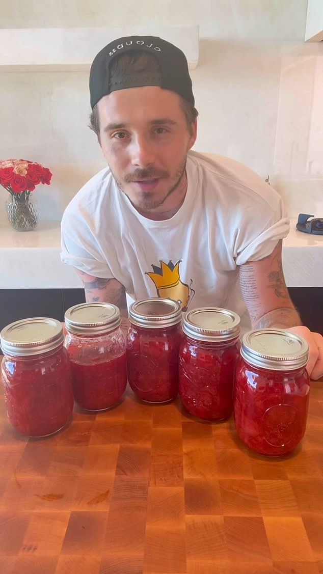 Brooklyn showcased the fruits of his labour once he had made the jam