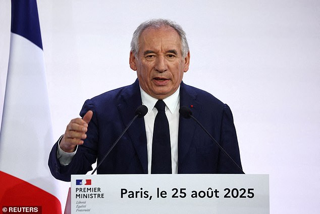 Francois Bayrou admitted the odds were 'at first sight' stacked against him ahead of a September 8 confidence vote, as opposition parties unite against his plan to slash the deficit by £38billion
