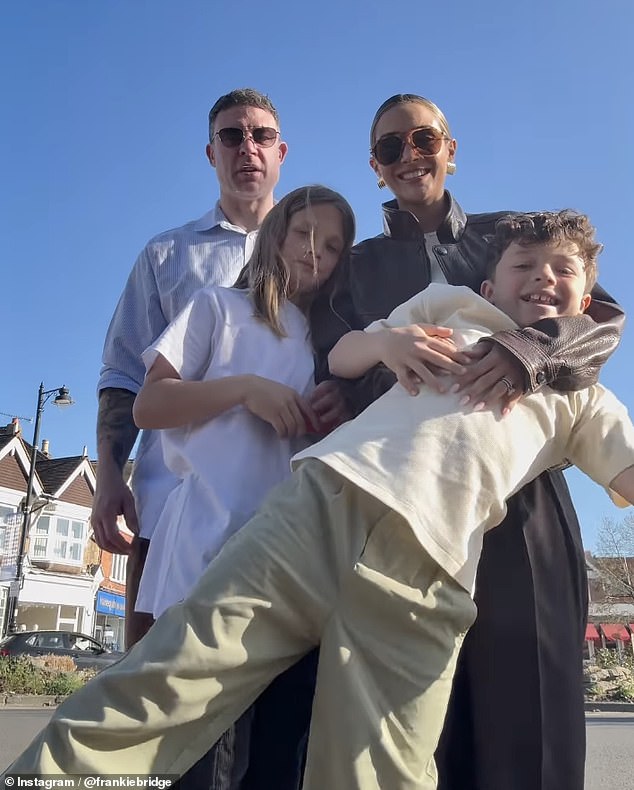 Frankie, pictured here with her husband Wayne and sons, said: 'For me, having depression and anxiety, I often feel like you become a bit of a weight on the family'