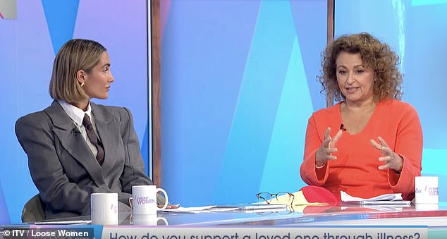 Following the candid revelation, Frankie was comforted by her fellow panelist Nadia Sawalha, 60, who explained what it is like to have a spouse with mental health issues