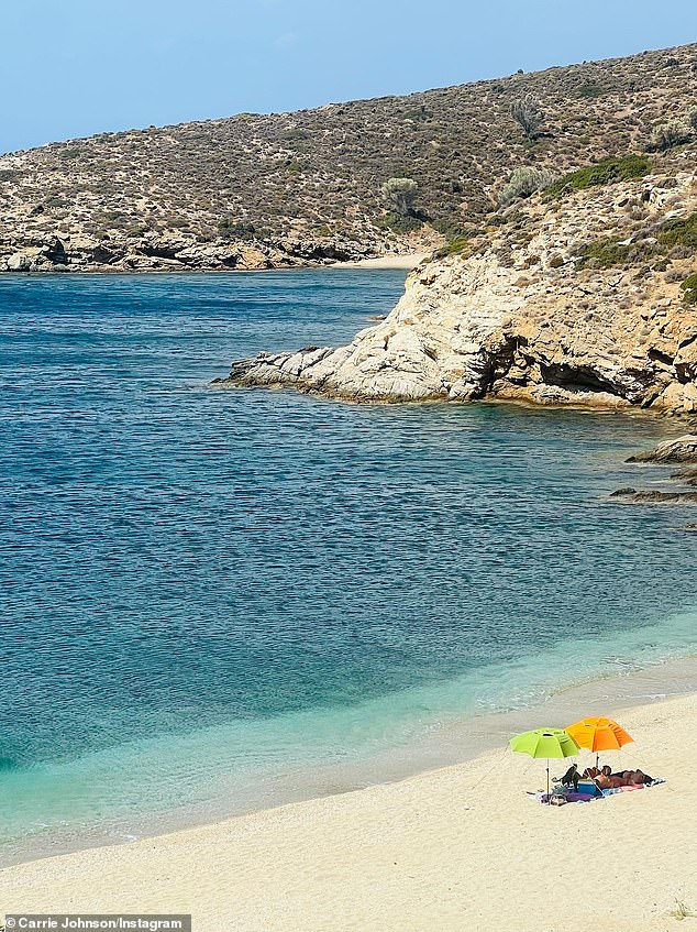 The couple have been visiting Euboea and Carrie Johnson described it as ¿our favourite place'