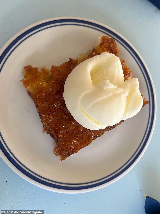 A photograph of one of the desserts served up during the Johnsons' family trip to Greece