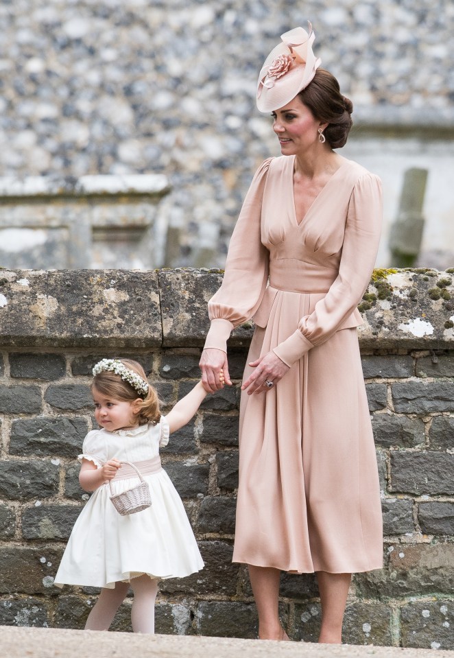 Princess Charlotte and Catherine, Duchess of Cambridge at a wedding.