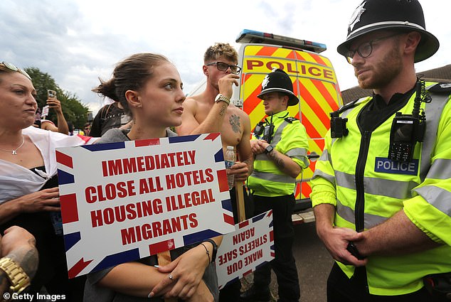 Protesters and police came face to face in Norwich on Sunday as people took to the streets to protest against the Brook Hotel's housing of asylum seekers