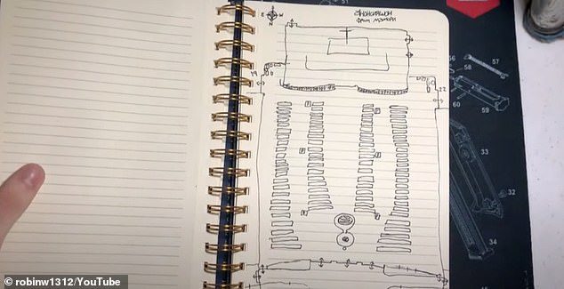 Westman shared a manifesto (pictured) in a video posted on a since-deleted YouTube account, including an apparent layout of the church