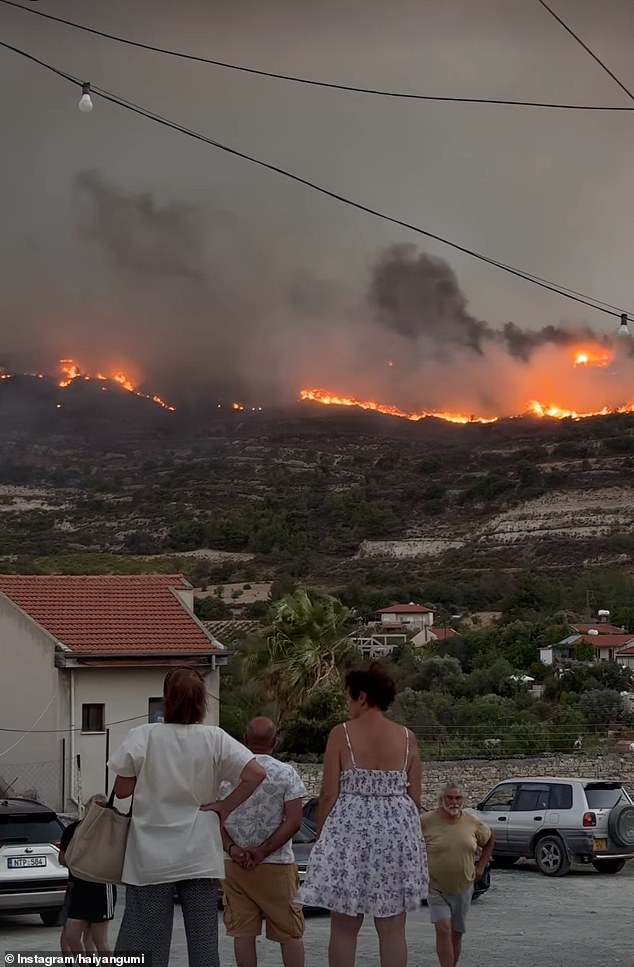 Horrified people watch as Cyprus burns