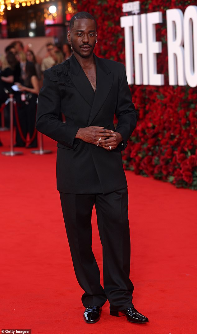 Ncuti Gatwa also stars in the film and looked dapper on the red carpet in an all black attire