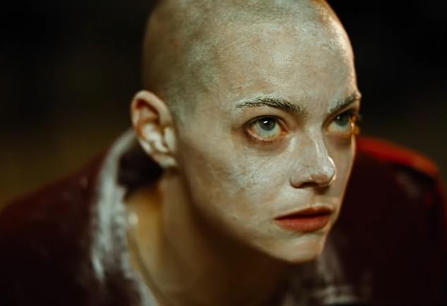 Stone, 36, is the star of Bugonia, a new movie by director Yorgos Lanthimos. In the black comedy she plays a CEO who is kidnapped by two conspiracy theorists who think she is an extraterrestrial being