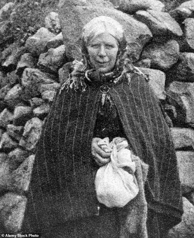 A St Kilda native selling sea bird eggs during the evacuation of the island