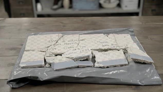 Margaret explained their builder managed to take the message off the wall in one piece, but it crumbled when she took it upstairs and laid it down ¿very gently' on the bed