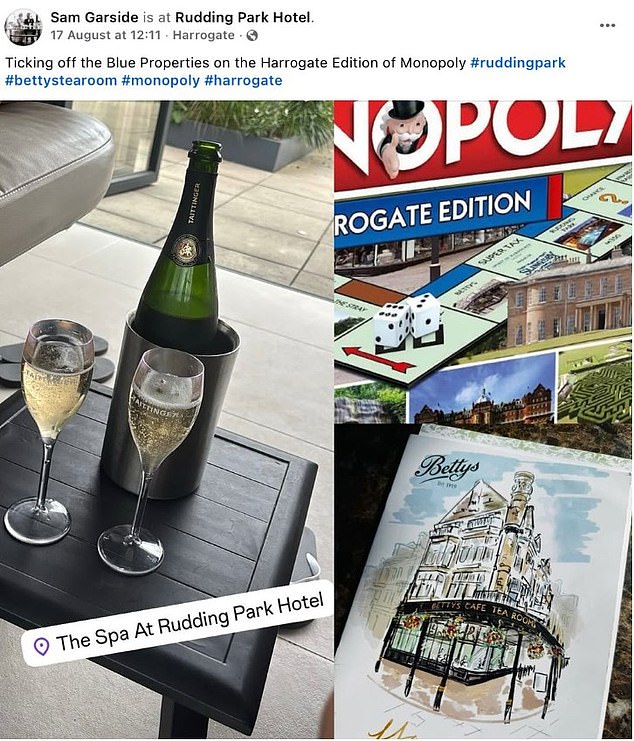 Mr Garside posted photos of their time together on Facebook, declaring: '1 year since you became my wife!! I love you more and more everyday, happy anniversary.'