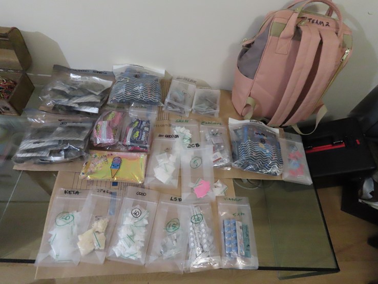 Seized drugs packaged for distribution.
