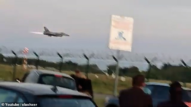 The plane plummeted headfirst and then erupted into a terrifying bright orange fireball surrounded by black smoke