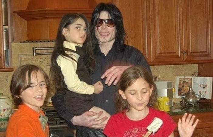 Michael Jackson with his children.