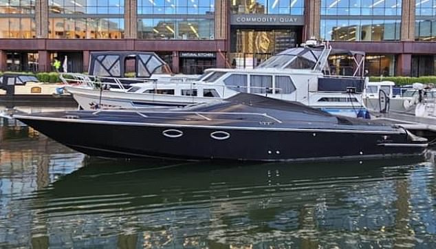 Maudhoo also bought himself this Magnum speedboat, seen parked up at Commodity Quay in London