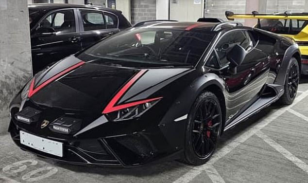 He used the proceeds to buy himself supercars, including this Lamborghini Huracan Sterrato