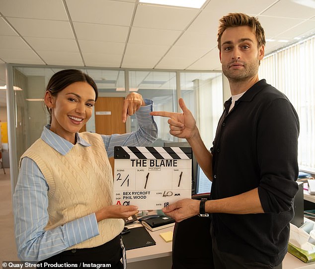 The day before, Michelle and Douglas posed for Instagram snaps on the first day of shooting, proudly holding up the clapperboard that proclaimed it to be 'take one' of the production