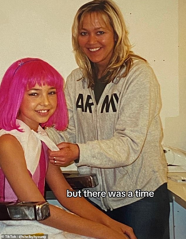 Taking to TikTok, Shelby, who was also in WildChild and American Horror Story, shared a picture of herself now with brown hair and several pictures of her with pink hair on the show