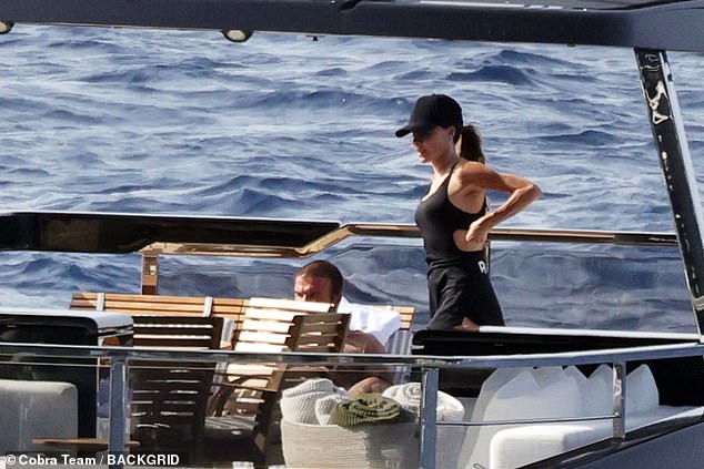 Victoria enjoyed a catch up with her husband as they sailed around the high seas