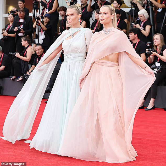 Lady Amelia Spencer and Lady Eliza Spencer coordinated their dresses for the event as they stepped out in ethereal floaty gowns