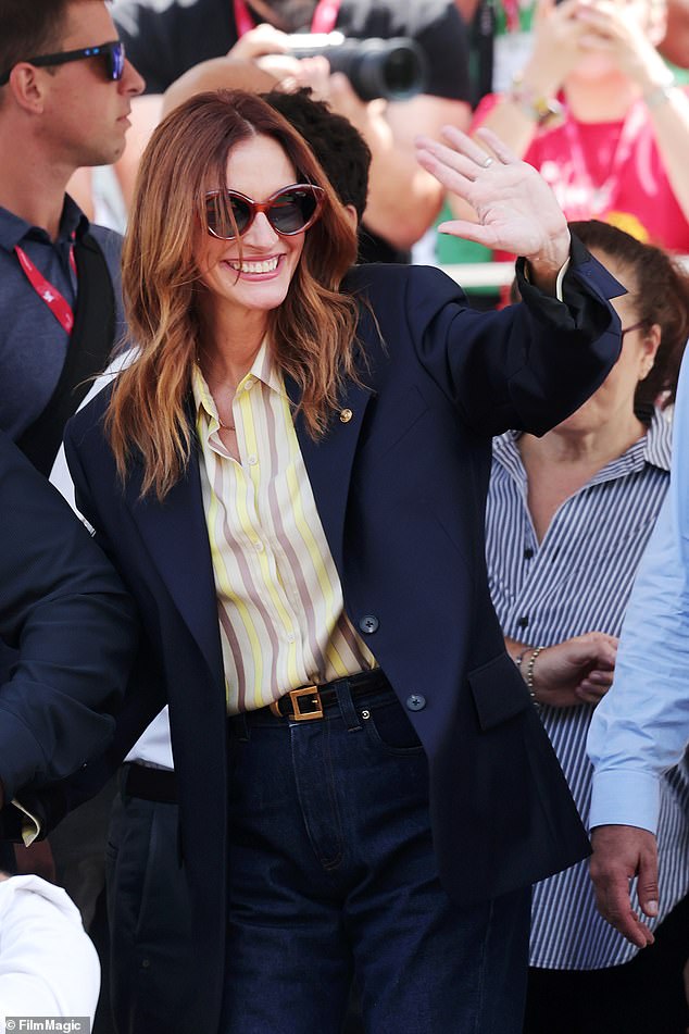 Julia made her Venice debut as she stars in brand new thriller After The Hunt, which will premiere at the festival