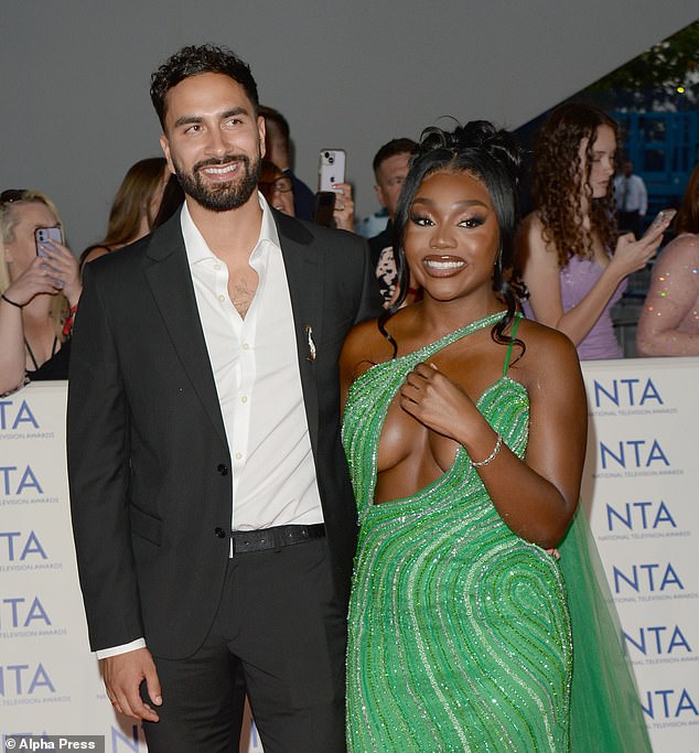The former couple (pictured in September 2023) announced in April that they had gone their separate ways, with Ms Abedayo, 27, hinting at the time that that it was Lochan's decision by writing 'I'm broken'