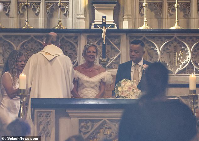 The couple, who have been together for 12 years, said their vows in a Gothic church