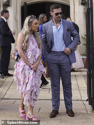 The couple chatted outside the Our Lady Of Lourdes church