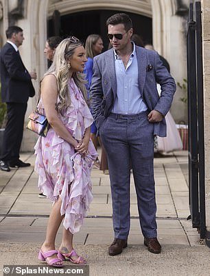The couple chatted outside the Our Lady Of Lourdes church