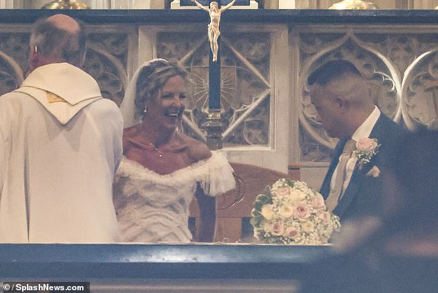 Lorraine shared a giggle with her future husband during the ceremony