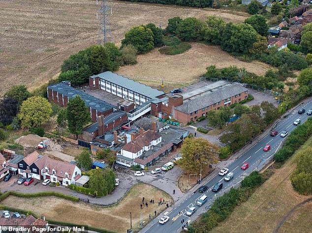 An aerial view of the site in Epping, Essex