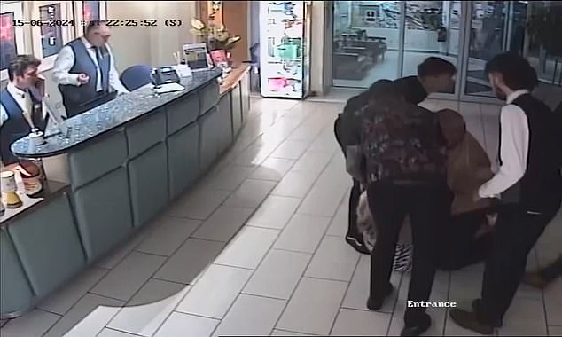Before other customers intervened the victim was left trying to pin Williamson down with one hand, while trying to hold on to his jaw, which had been weakened from his cancer treatment, with the other