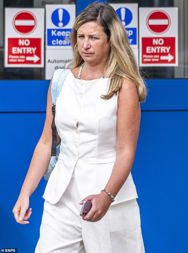 Williamson (pictured outside court), from Salisbury, Wilts, was given a six-month community order with a tag-monitored curfew between 8pm and 6am