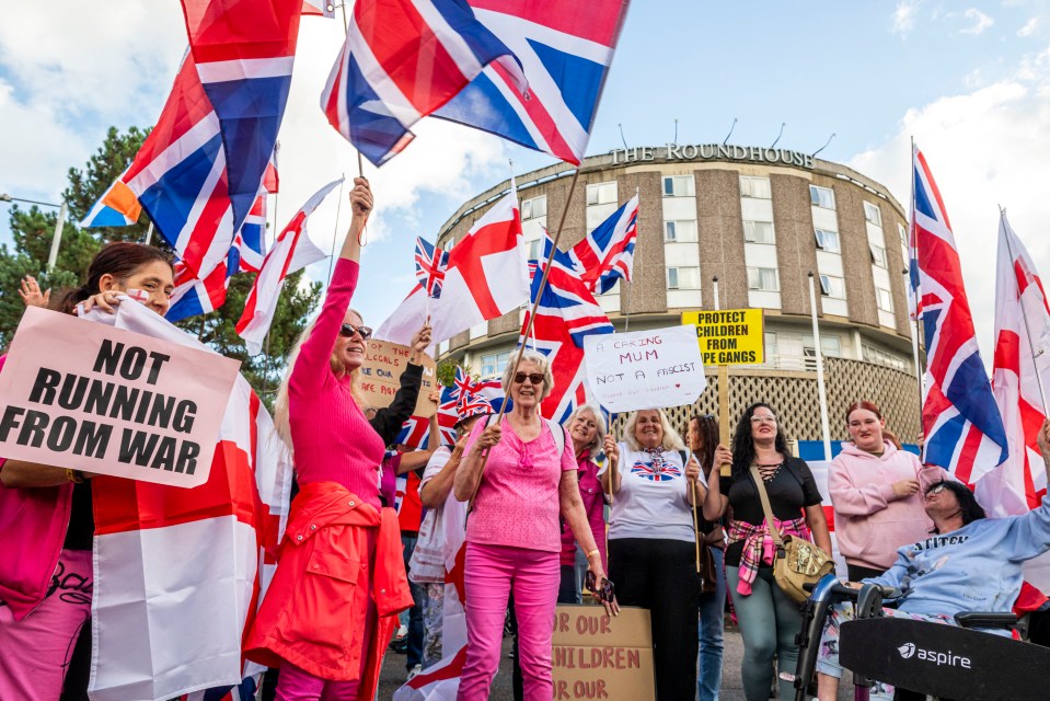 Protest against asylum seekers housed in hotels.