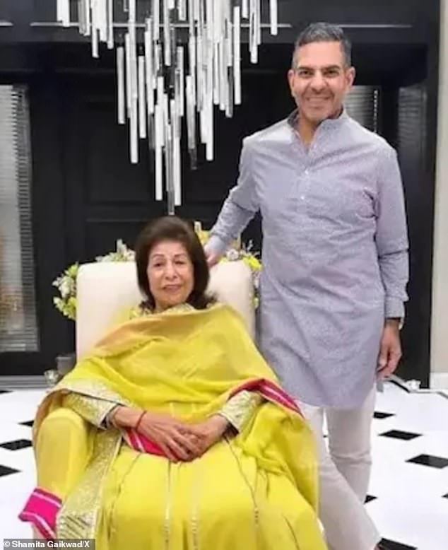 Sunjay Kapur, 53, pictured with his mother Rani Kapur, who claims she was coerced into giving up control of her son's firm days after his death