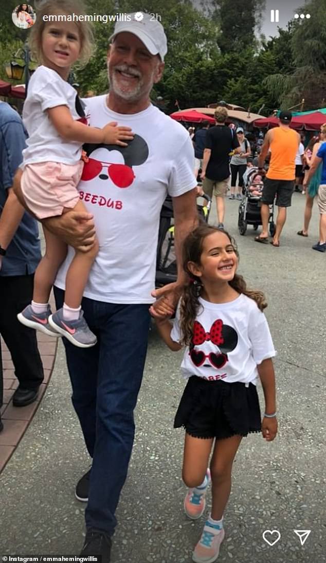 He lives there with a full-time care team, while Emma brings their daughters Mabel, 13, and Evelyn, 11, to visit him 'a lot,' including for breakfast and dinner