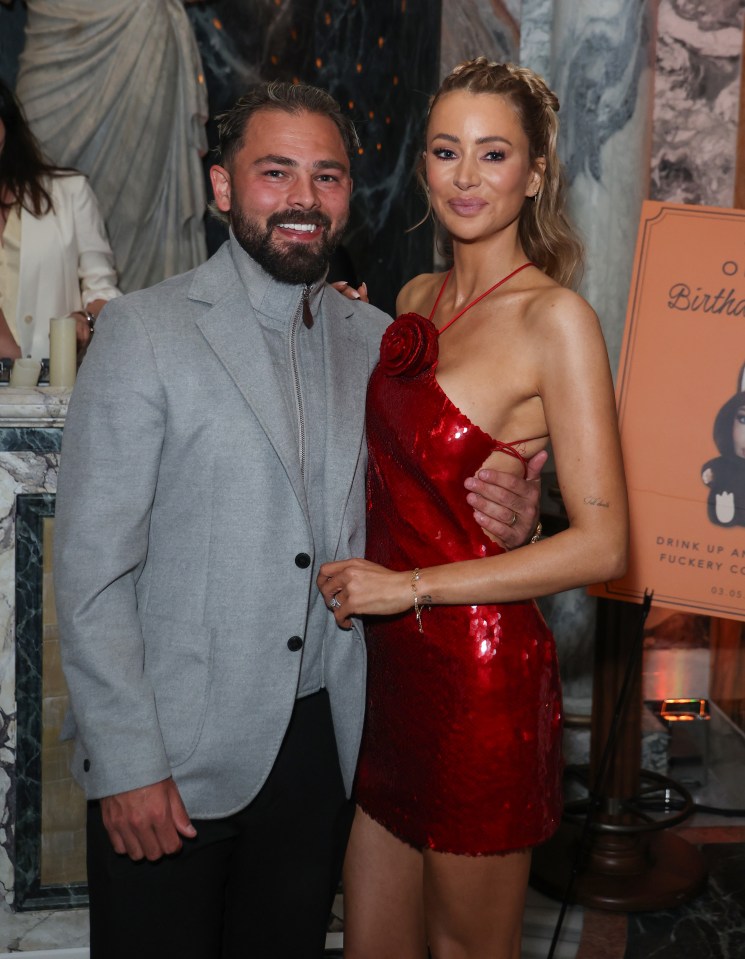 Olivia Attwood and Bradley Dack at her birthday celebration.