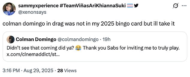 Meanwhile, Colman joked on his personal X account, 'Didn't see that coming, did ya?'