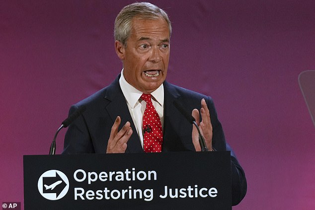 Reform leader Nigel Farage (pictured) said illegal migrants now had more rights than Britons under Sir Keir Starmer