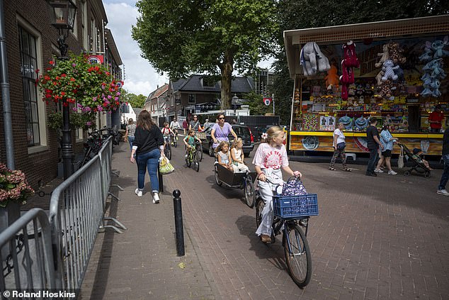 Lisa had been cycling to her hometown of Abcoude (above), a small and quiet location with a population of less than 10,000